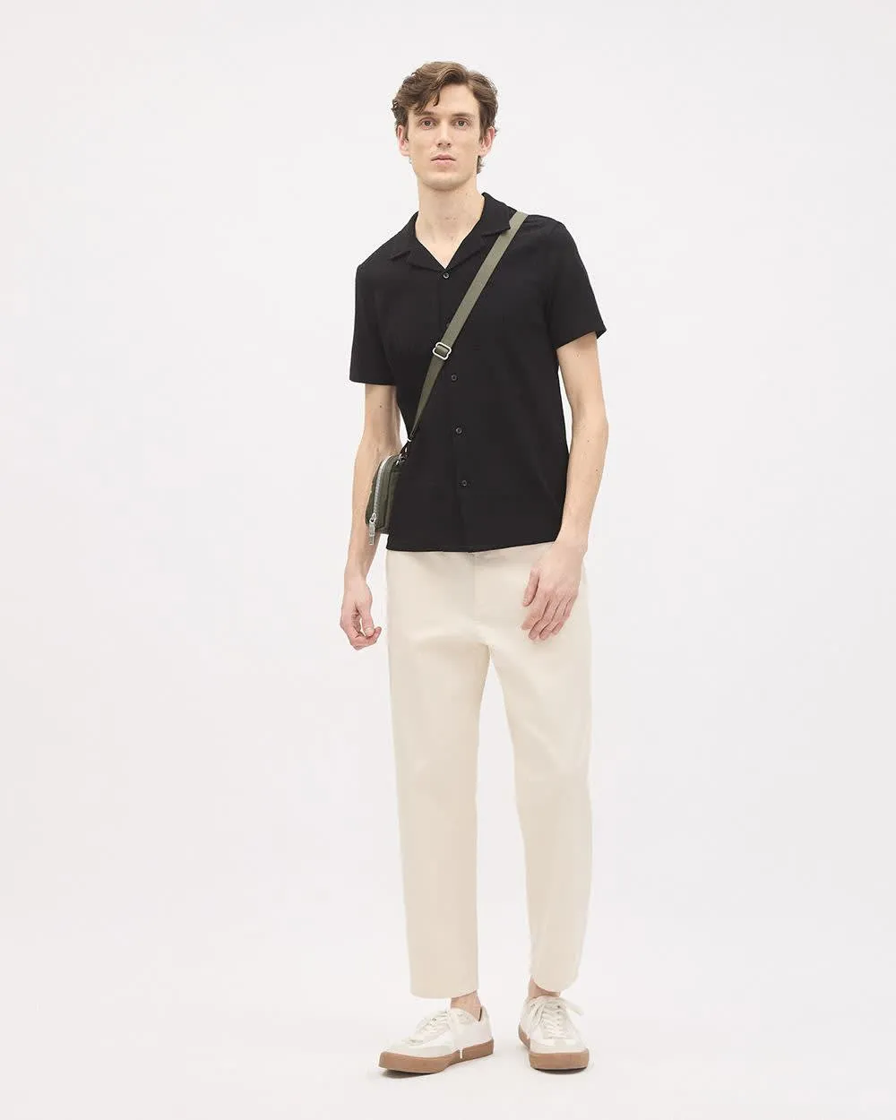 Slim Fit Short-Sleeve Knit Shirt with Camp Collar sold by RW&CO. product image thumbnail 2