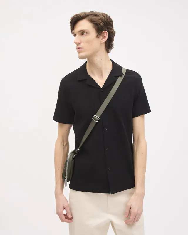 Slim-Fit Short-Sleeve Knit Shirt with Camp Collar sold by RW&CO.