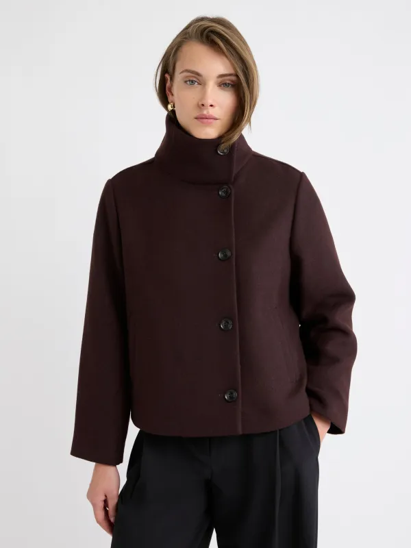 Wool-Blend Funnel-Neck Jacket sold by RW&CO.