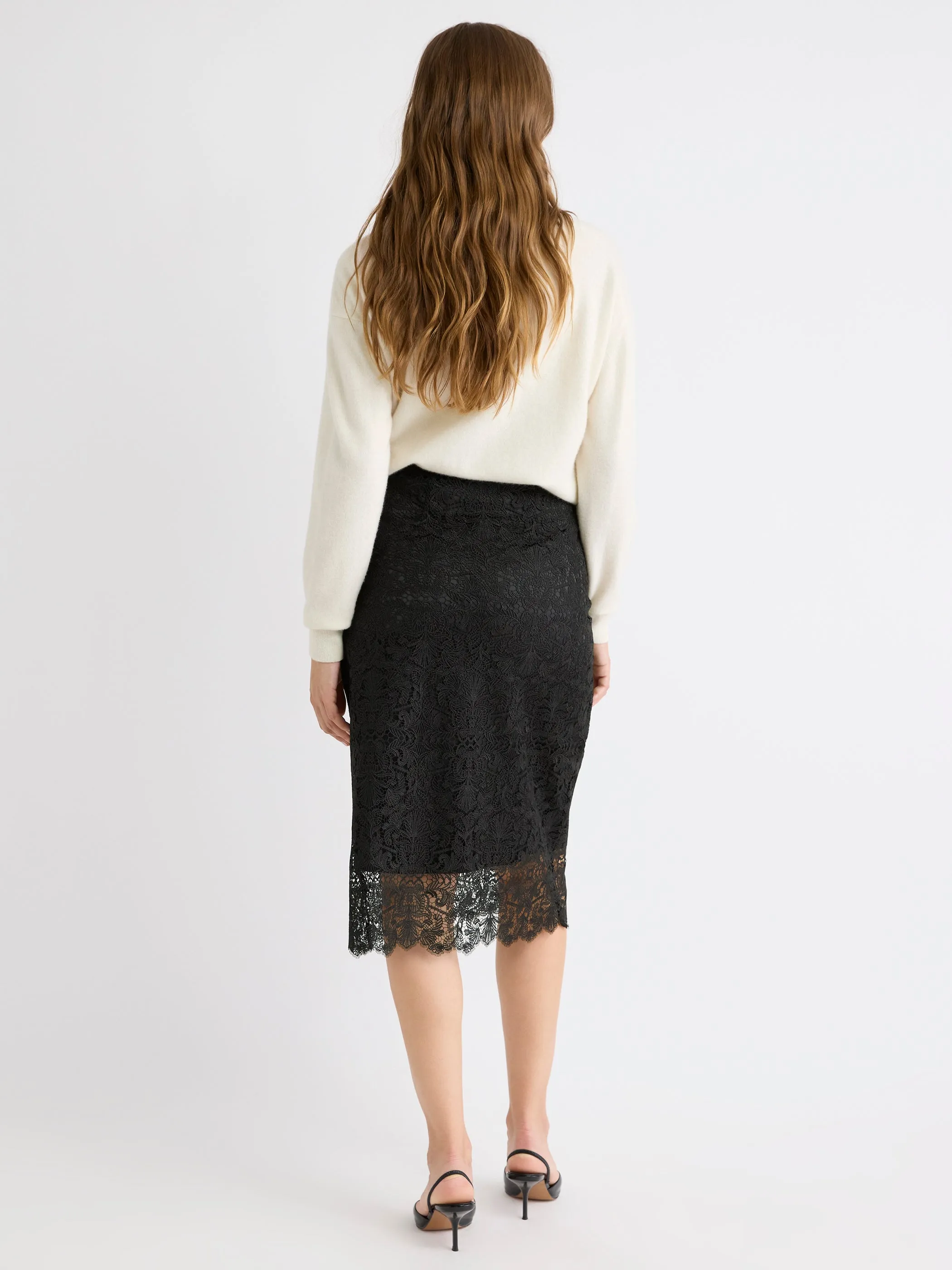 High-Rise Lace Midi Skirt sold by RW&CO. product image thumbnail 3