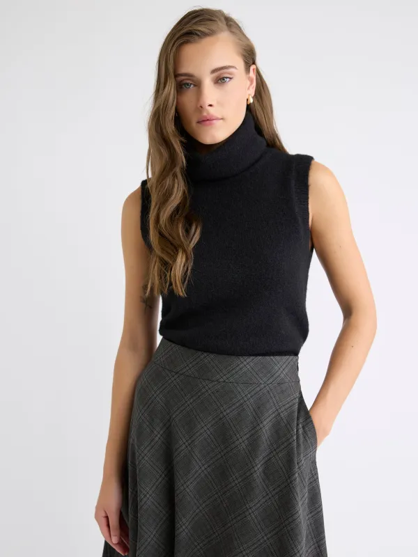 Sleeveless Turtleneck Fuzzy Pullover sold by RW&CO.
