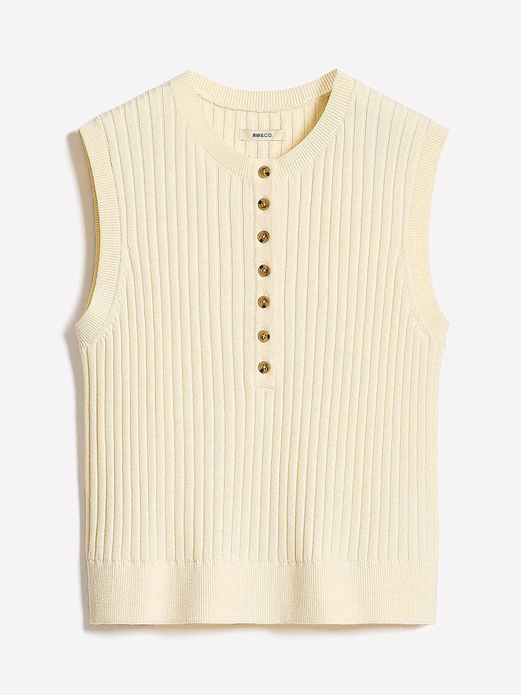 Short Sweater Vest with Henley Neckline sold by RW&CO. product image thumbnail 4