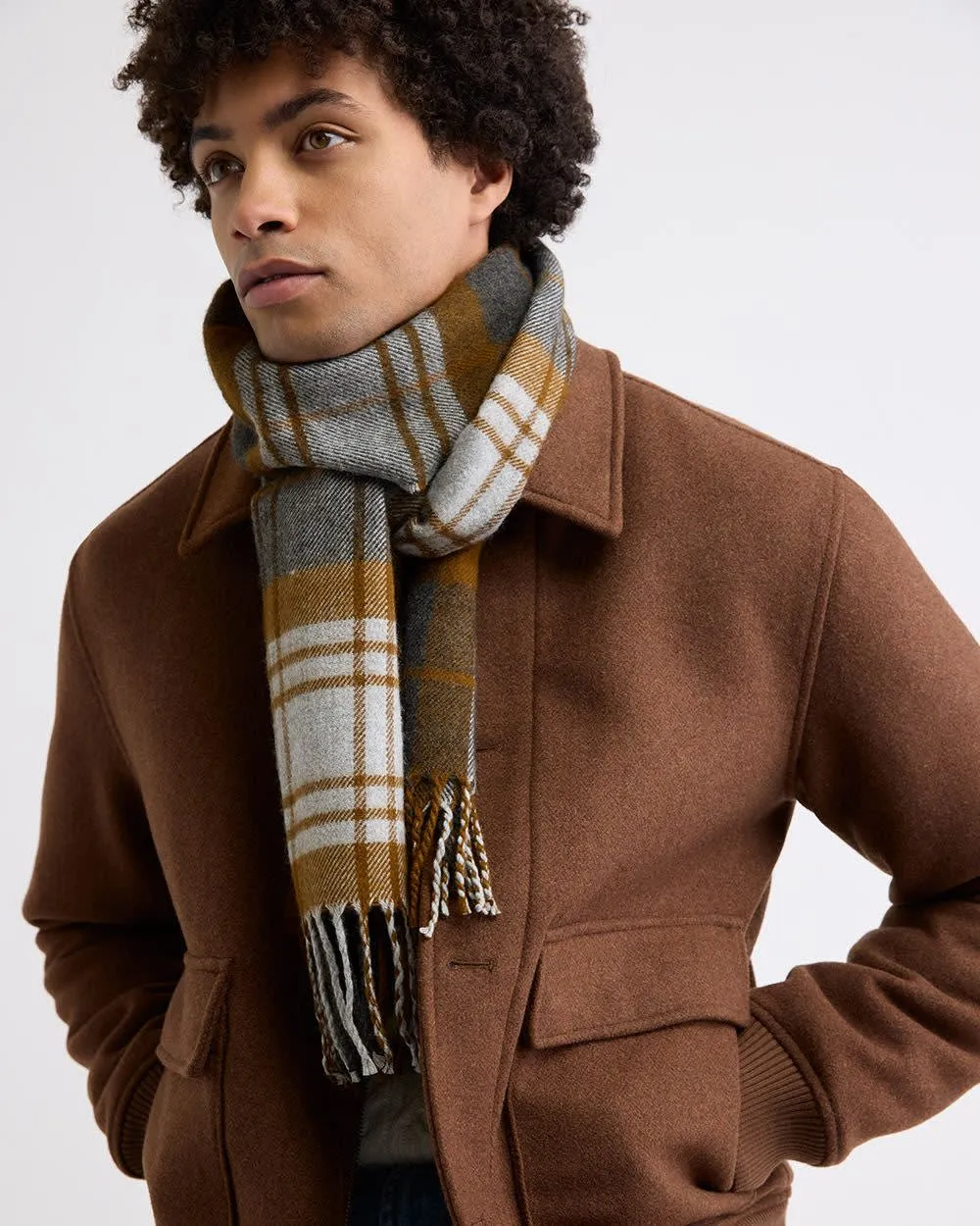 Plaid Scarf with Fringes sold by RW&CO. product image thumbnail 4