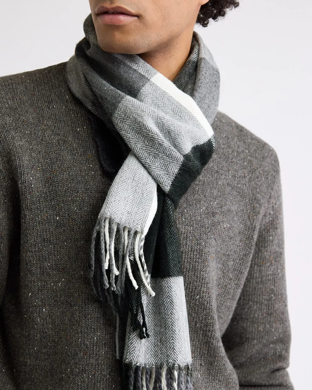 Plaid Scarf with Fringes sold by RW&CO.