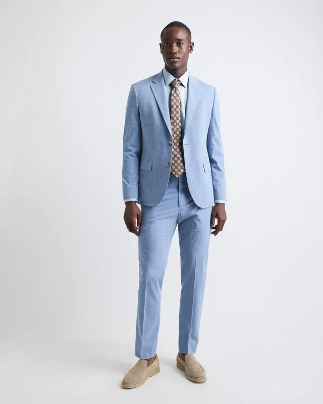 Slim-Fit Sky Blue Windowpane Suit Pant sold by RW&CO.