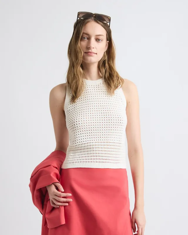 Sleeveless Short Crochet Sweater sold by RW&CO.