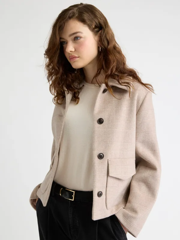 Plaid Wool-Blend Worker Jacket sold by RW&CO.