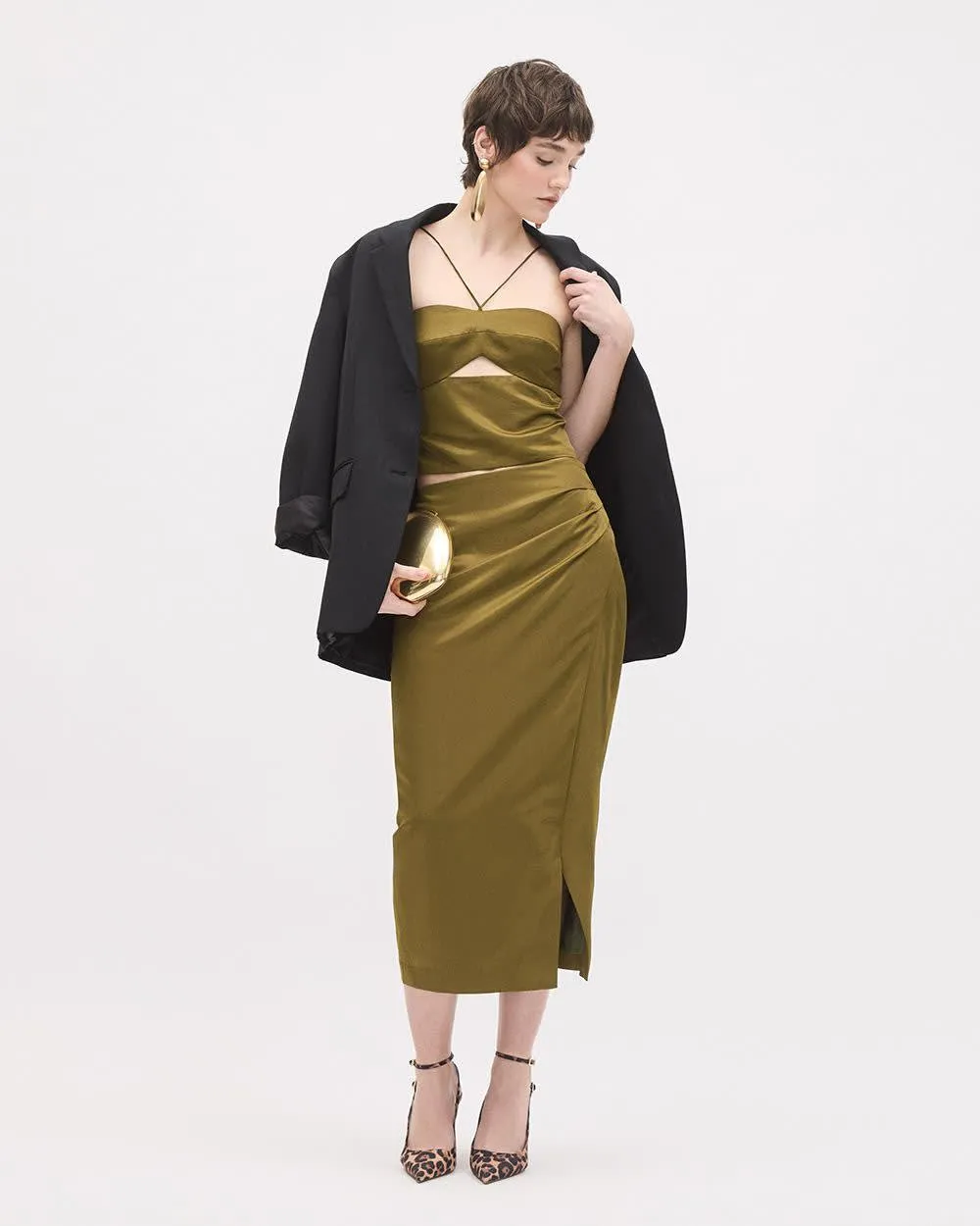 Satin Sleeveless Cocktail Blouse with Sweetheart Neckline sold by RW&CO. product image thumbnail 2