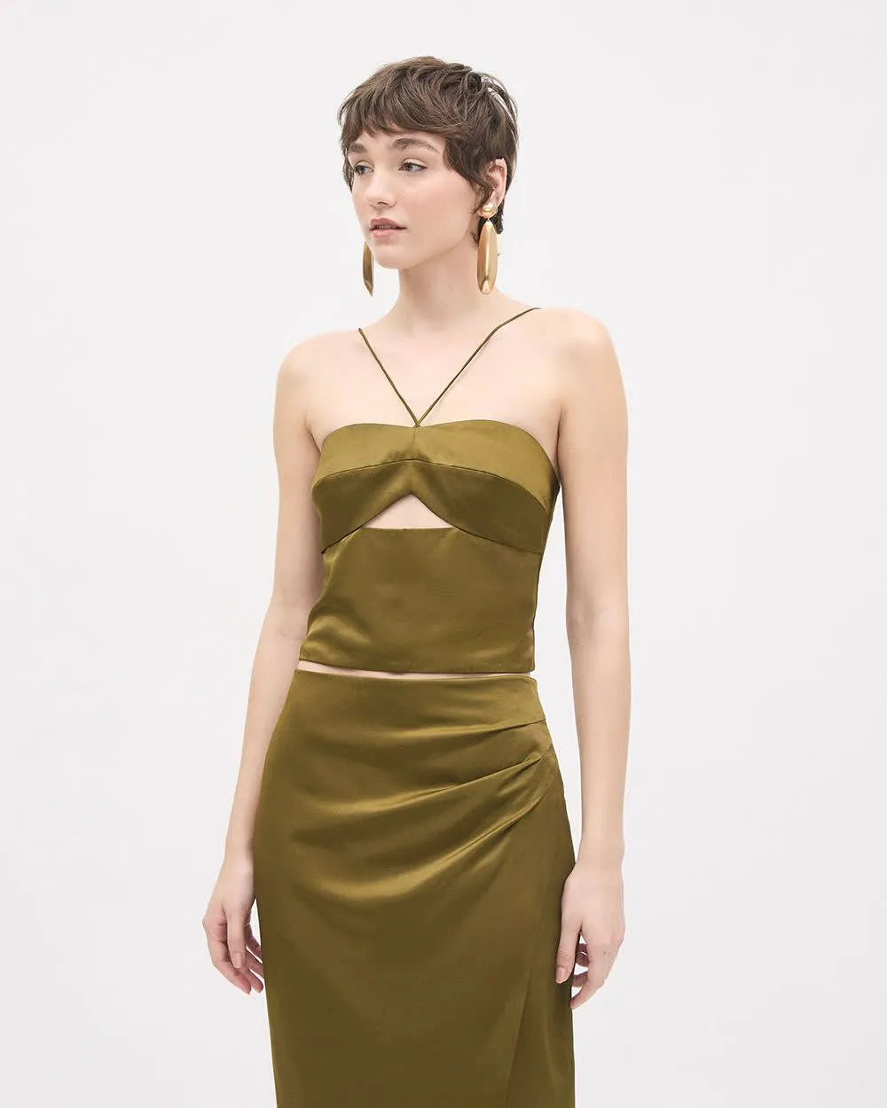 Satin Sleeveless Cocktail Blouse with Sweetheart Neckline sold by RW&CO. product image thumbnail 4