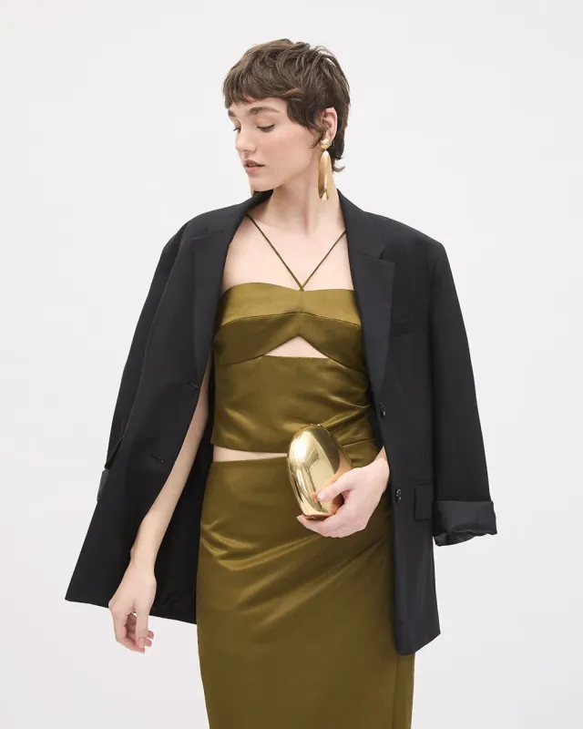 Satin Sleeveless Cocktail Blouse with Sweetheart Neckline sold by RW&CO.