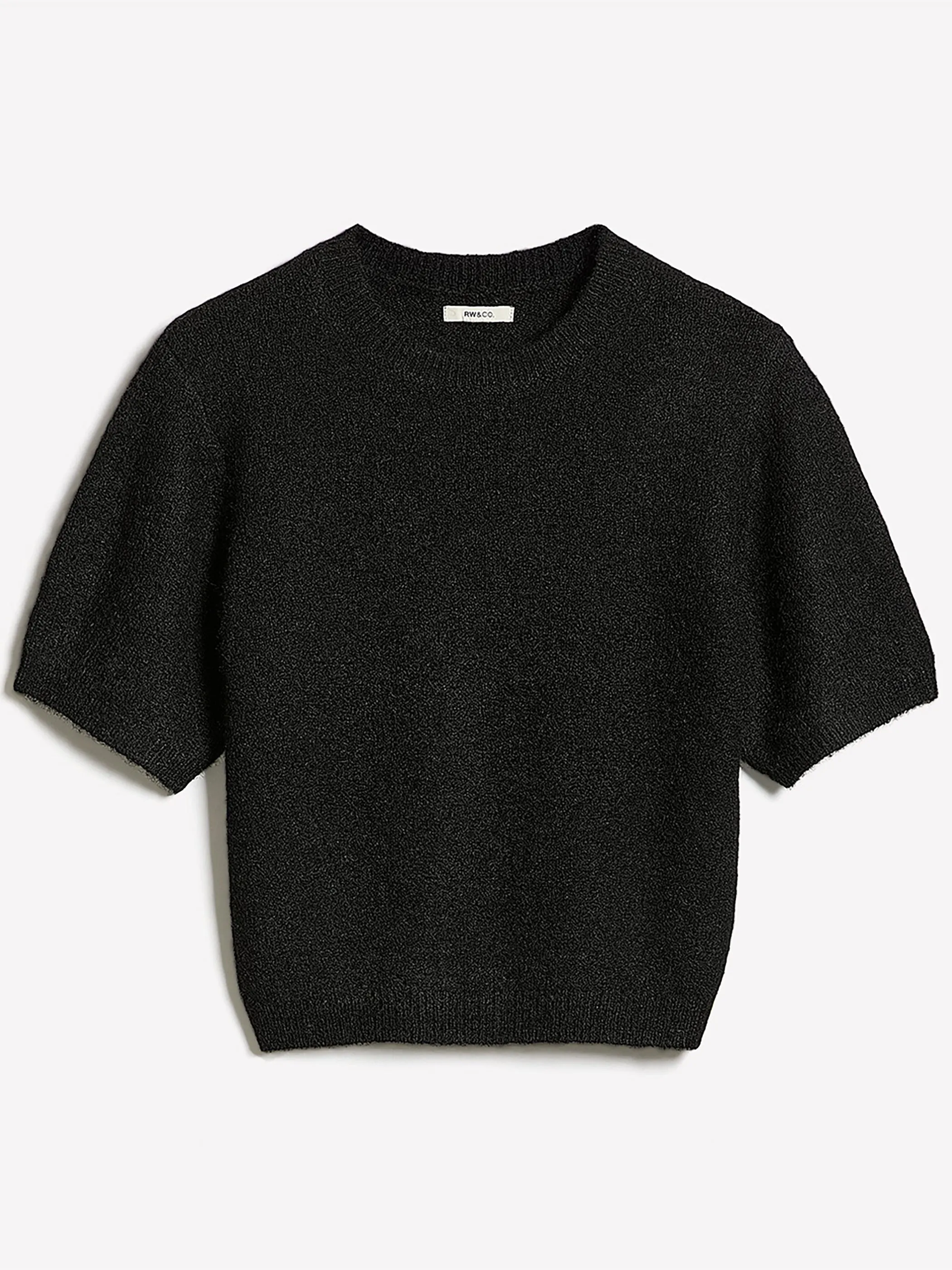 Short-Sleeve Crew-Neck Fuzzy Pullover sold by RW&CO. product image thumbnail 4