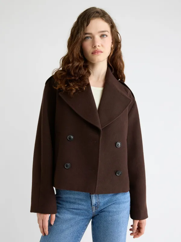 Wool-Blend Double-Breasted Coat sold by RW&CO.
