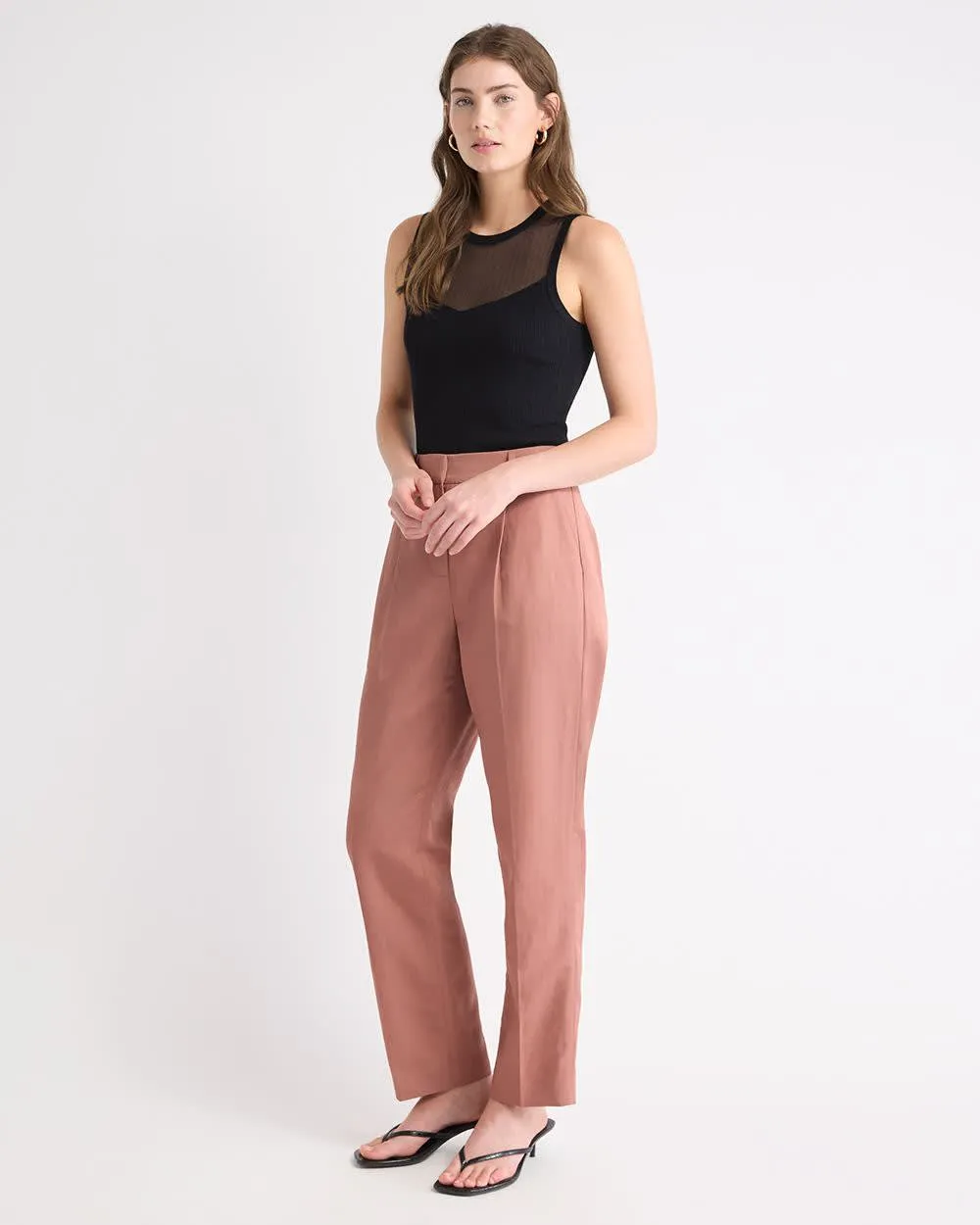 Crew-Neck Ribbed Cami with Sheer Yoke sold by RW&CO. product image thumbnail 2