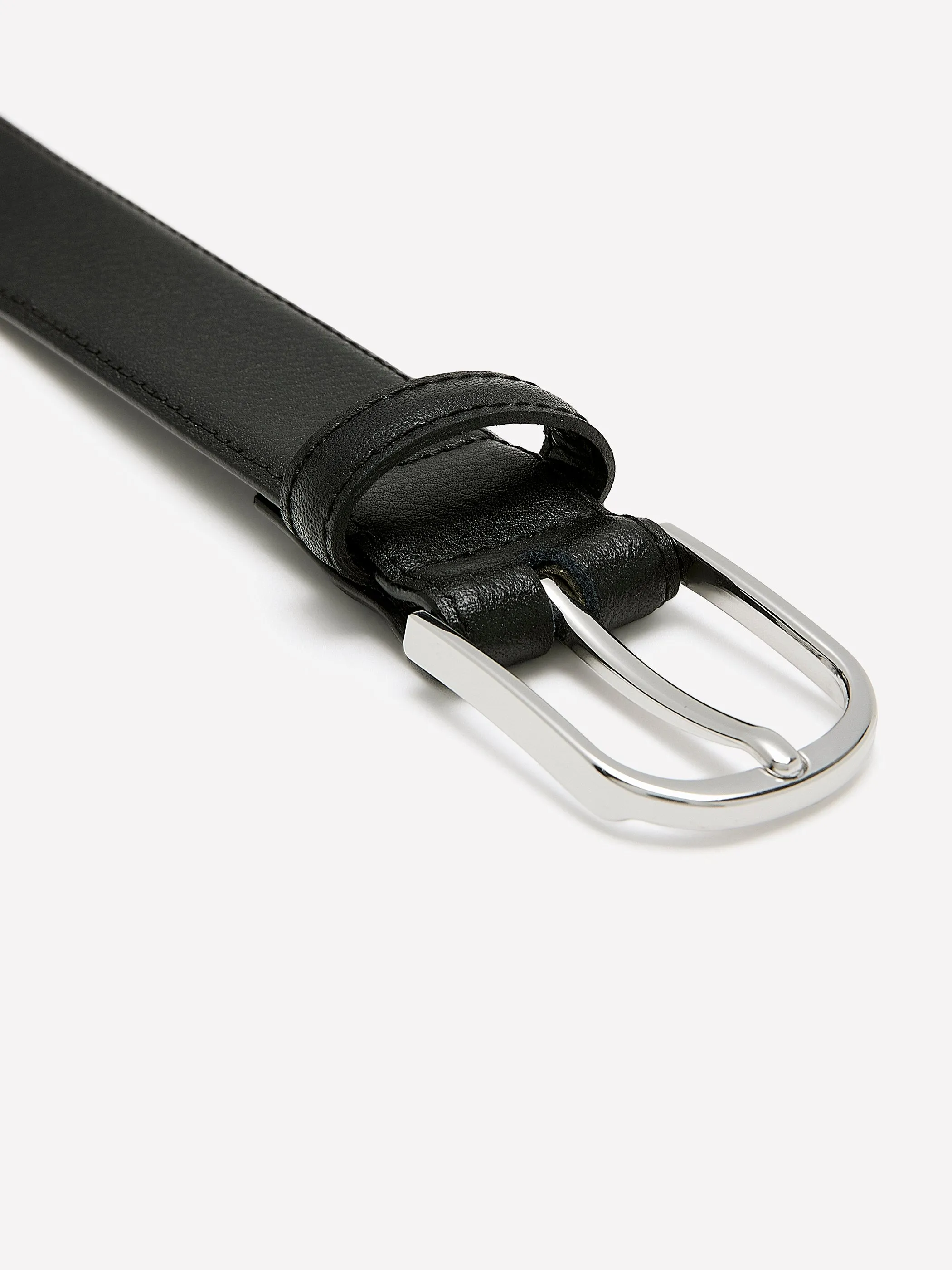 Dressy Leather Belt with Round Buckle sold by RW&CO. product image thumbnail 2