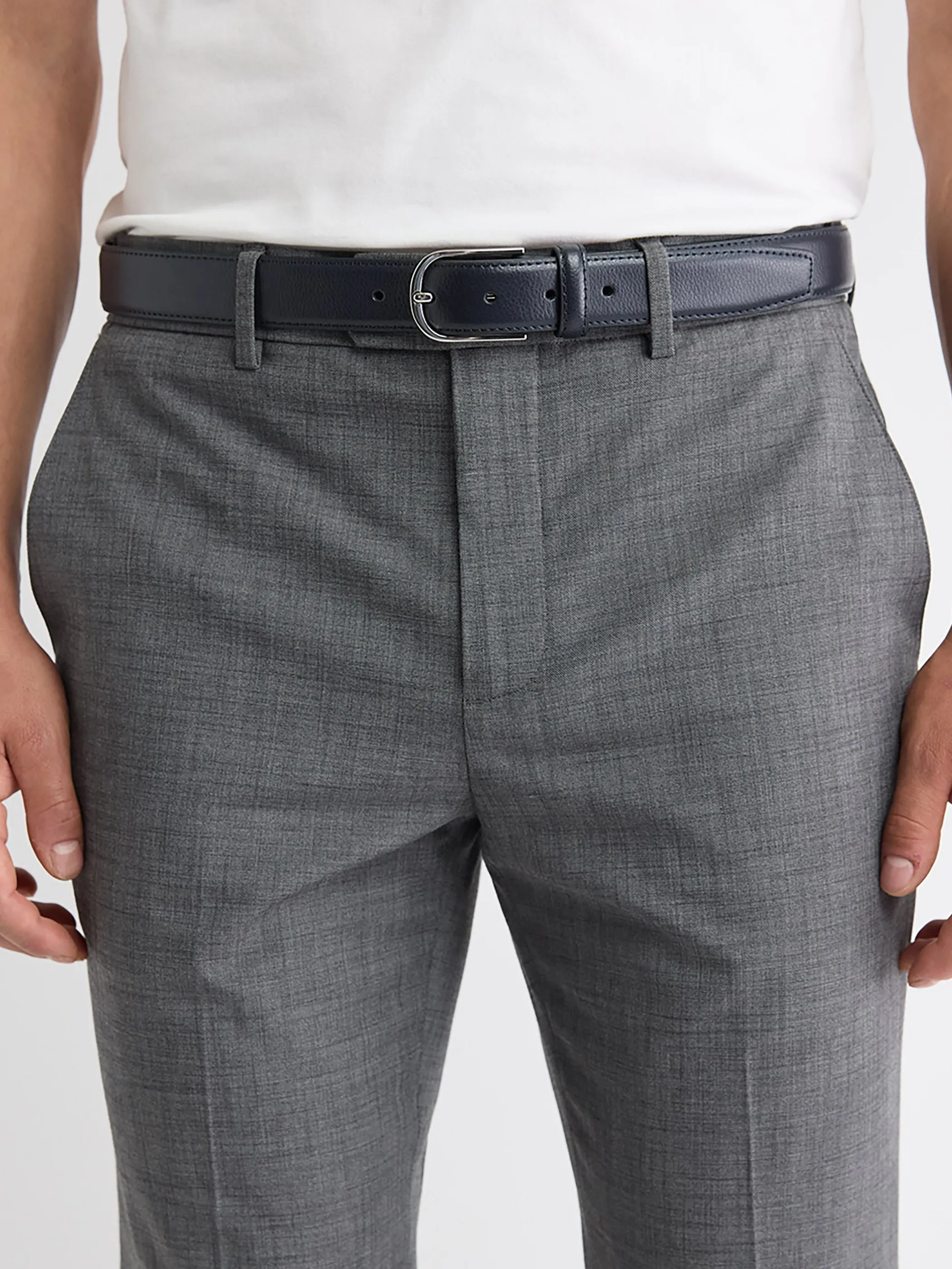 Dressy Leather Belt with Round Buckle sold by RW&CO. product image thumbnail 3