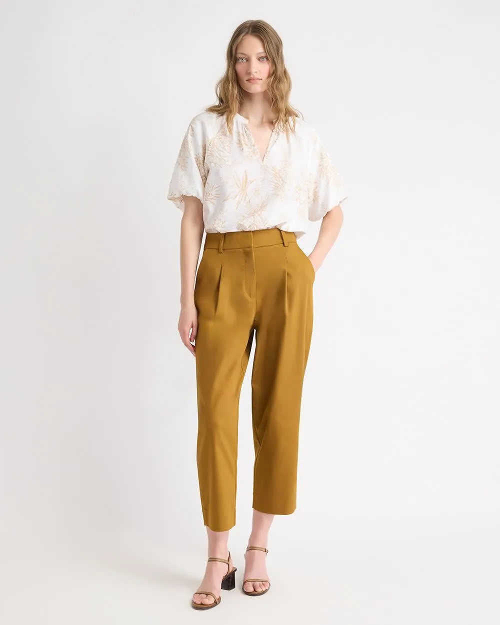 V-Neck Blouse with Short Puffy Sleeves sold by RW&CO. product image thumbnail 2