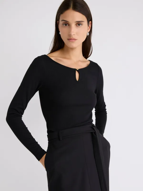 Long-Sleeve Scoop-Neck Ribbed Top sold by RW&CO.