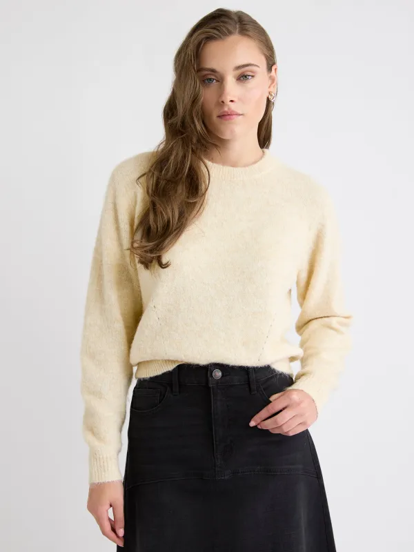 Long-Sleeve Crew-Neck Fuzzy-Knit Sweater sold by RW&CO.