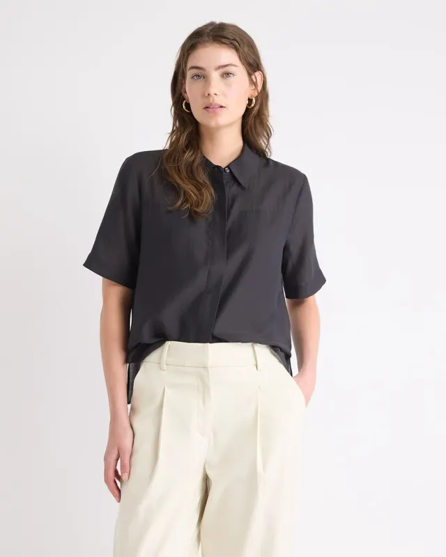 Short-Sleeve Buttoned-Down Blouse with Shirt Collar sold by RW&CO.