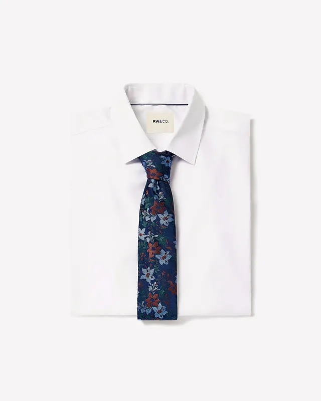 Slim-Fit Solid Cotton Modal Dress Shirt sold by RW&CO.