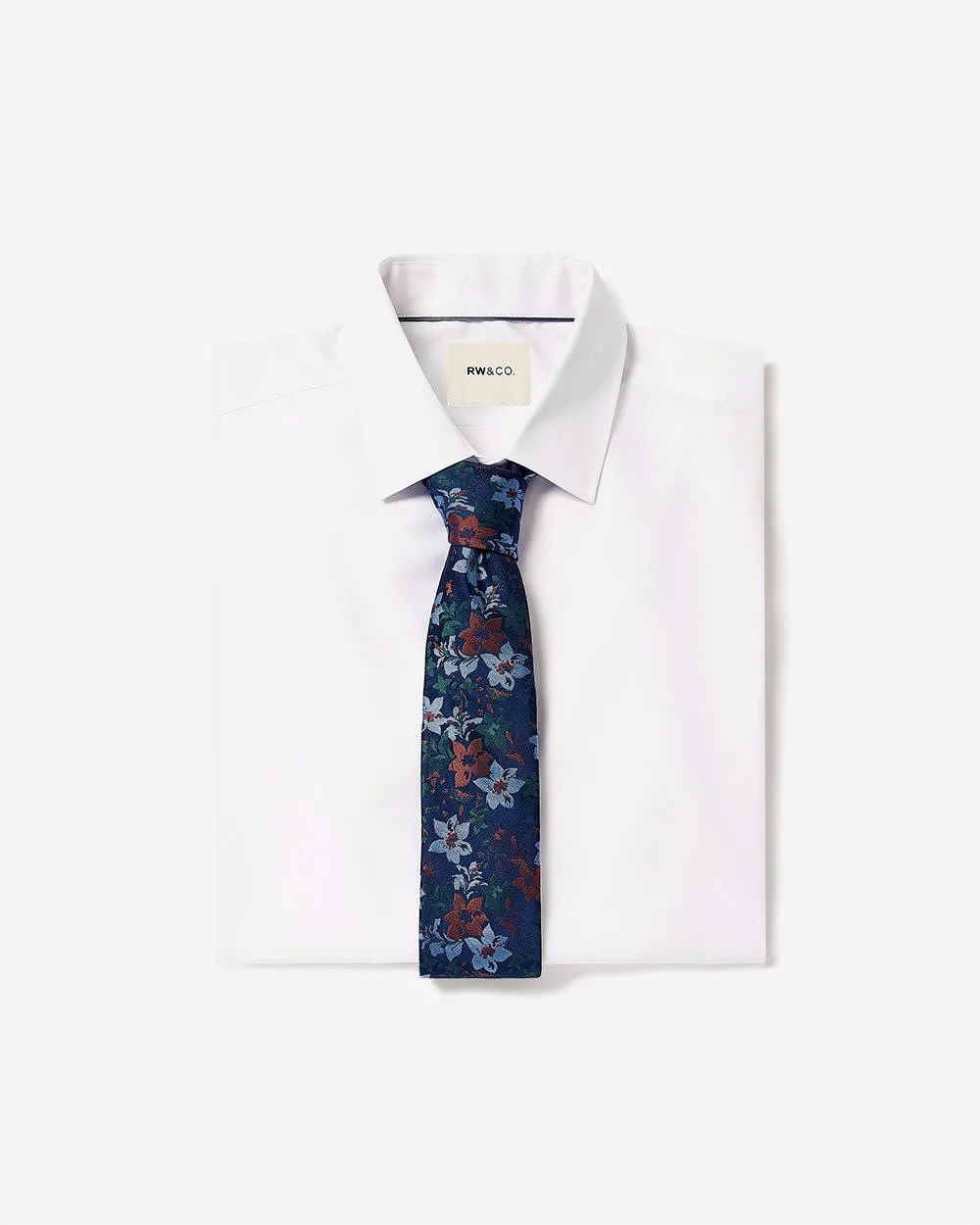 Slim-Fit Solid Cotton Modal Dress Shirt sold by RW&CO.