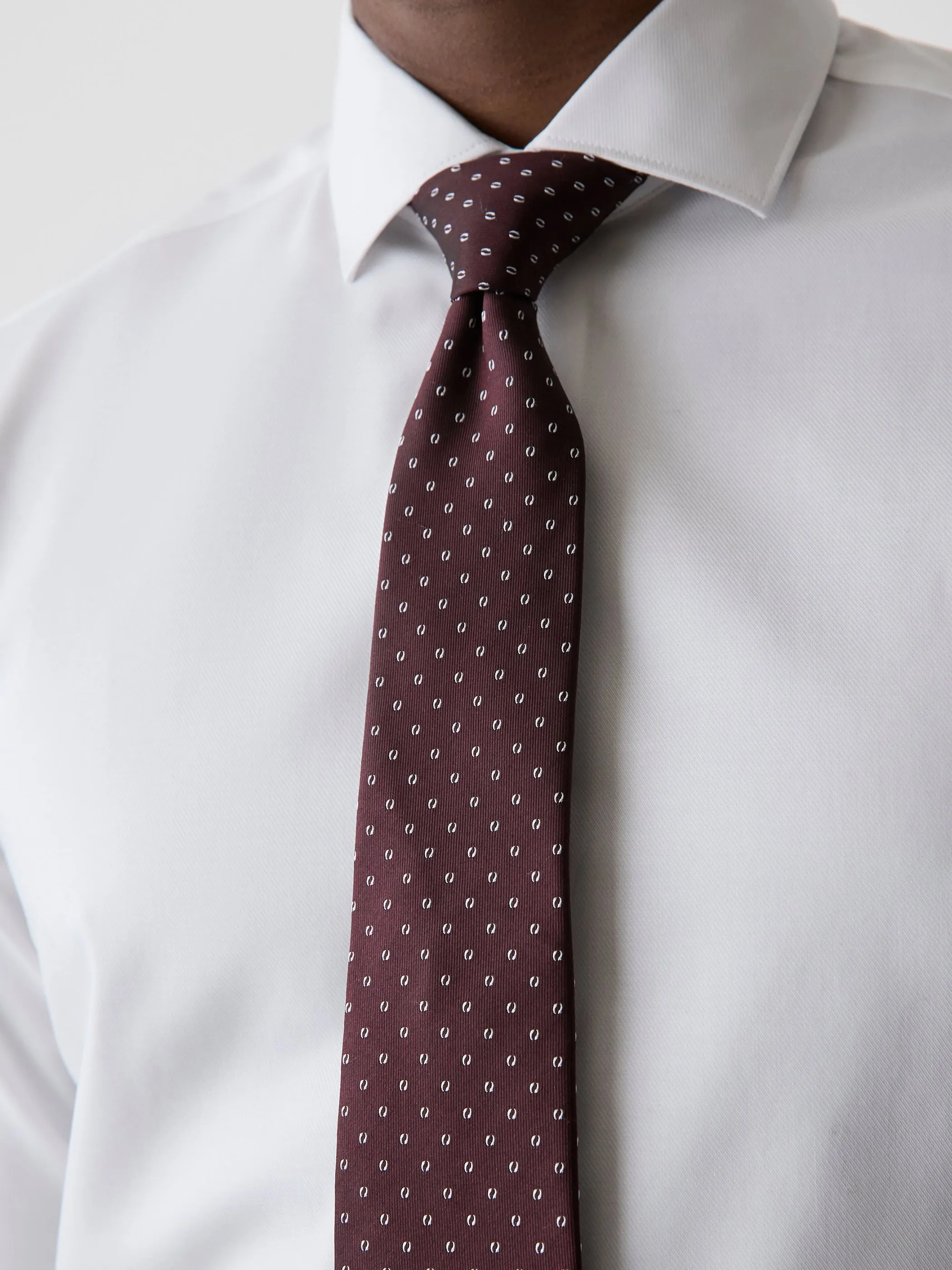 Burgundy Regular Tie with Geometric Pattern sold by RW&CO. product image thumbnail 2
