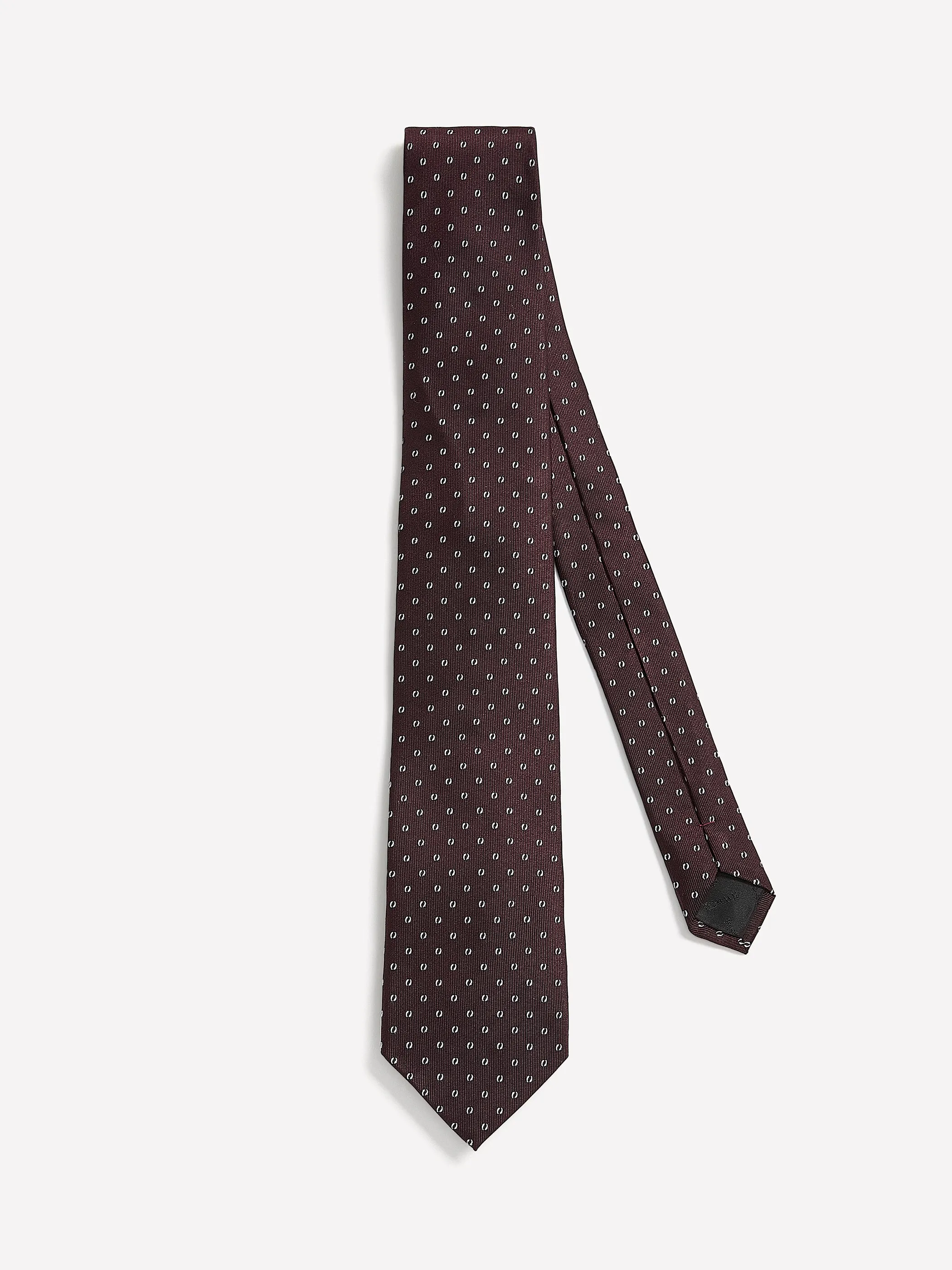 Burgundy Regular Tie with Geometric Pattern sold by RW&CO.