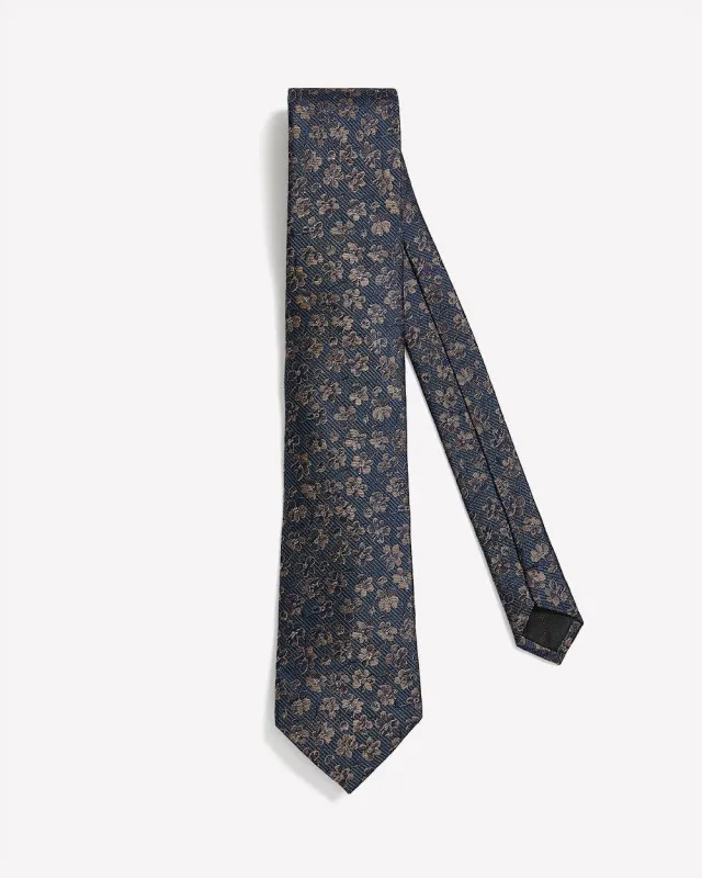 Regular Tie with Floral and Striped Pattern made by RW&CO.