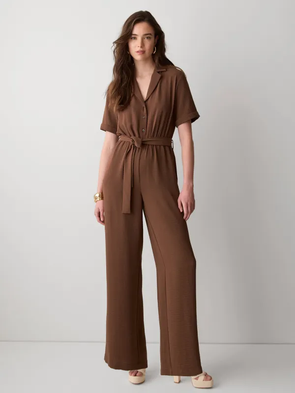 Short-Sleeve Wide-Leg Jumpsuit sold by RW&CO.