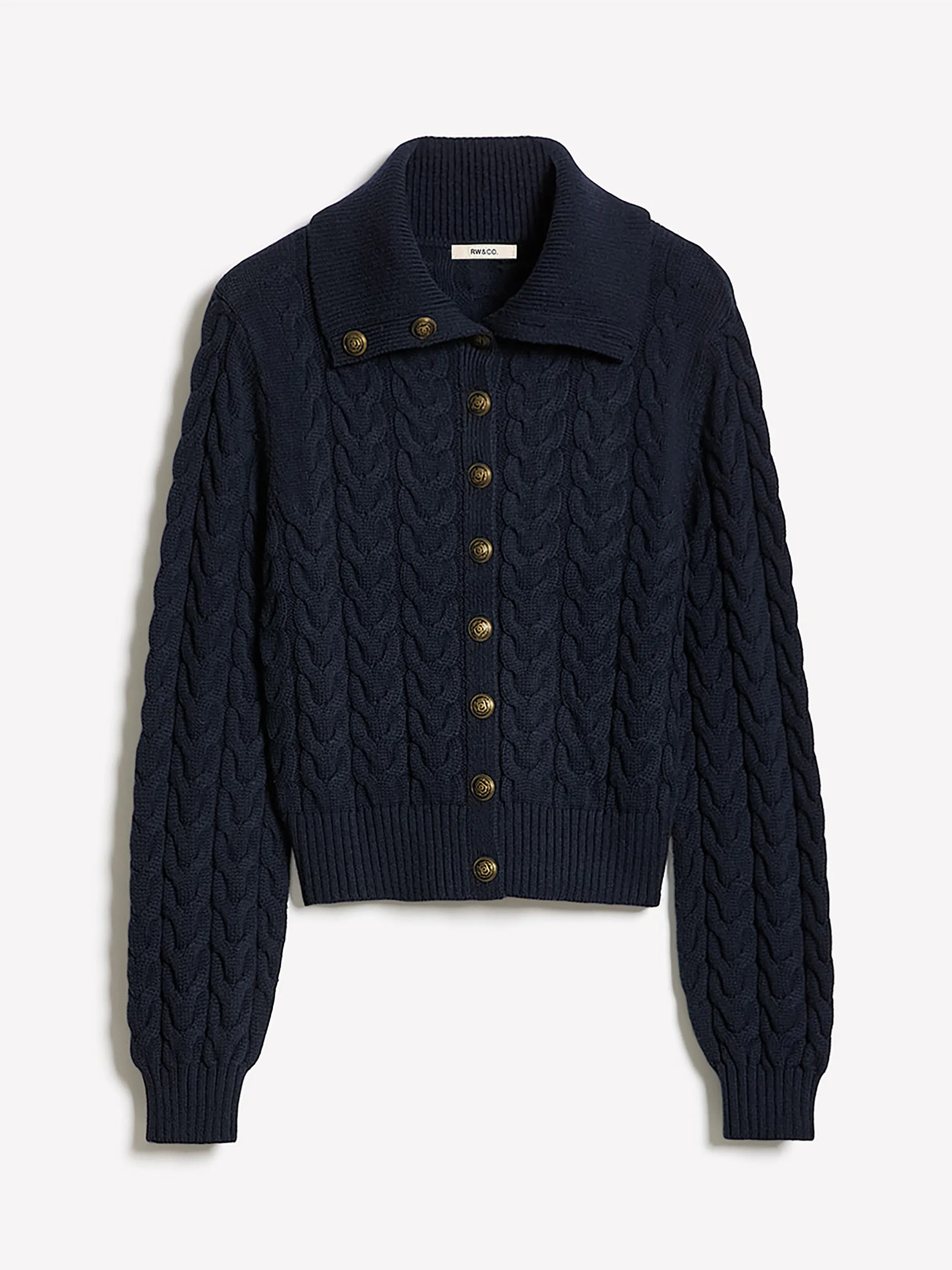 Long-Sleeve Collared Cardigan sold by RW&CO. product image thumbnail 4
