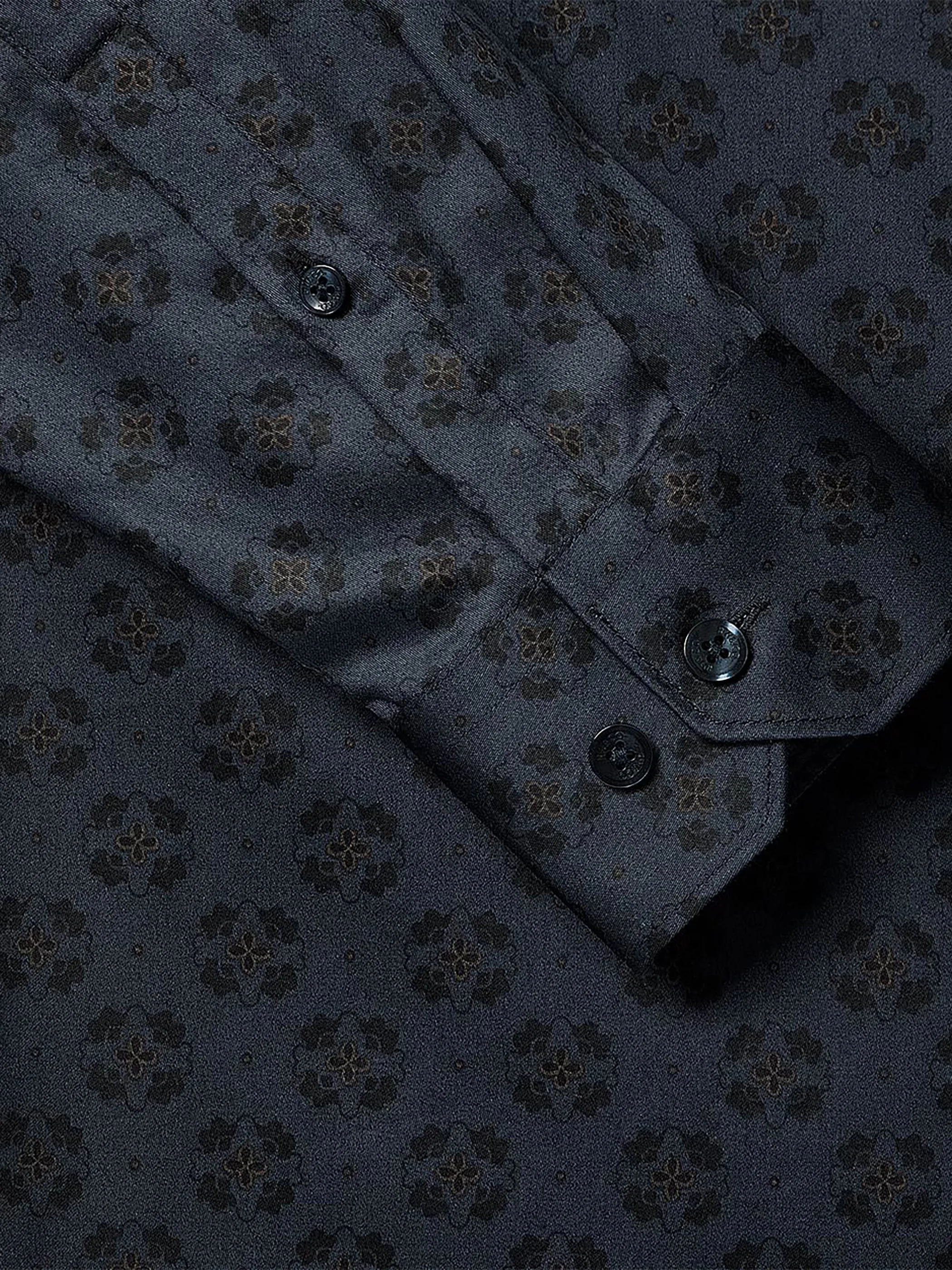 Navy Tailored-Fit Dress Shirt with Geo Pattern sold by RW&CO. product image thumbnail 5