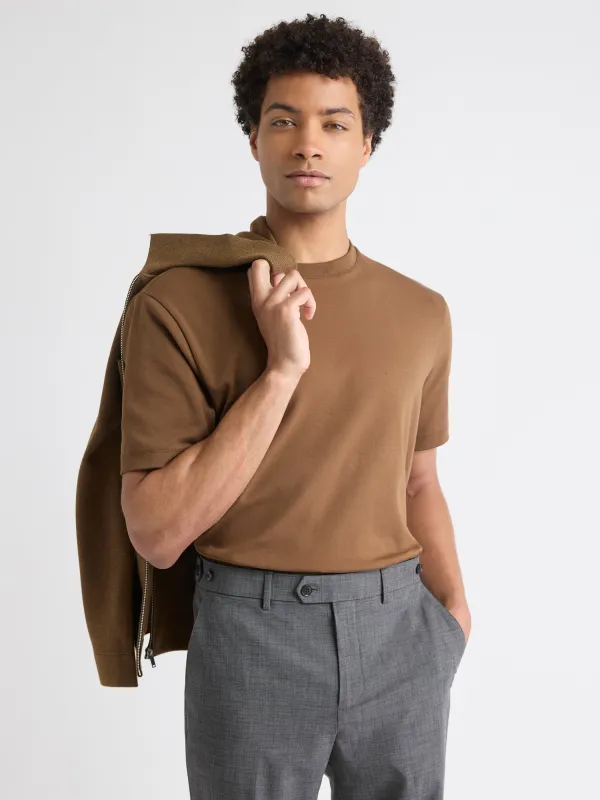 Solid Interlock Cotton Crew-Neck Tee sold by RW&CO.