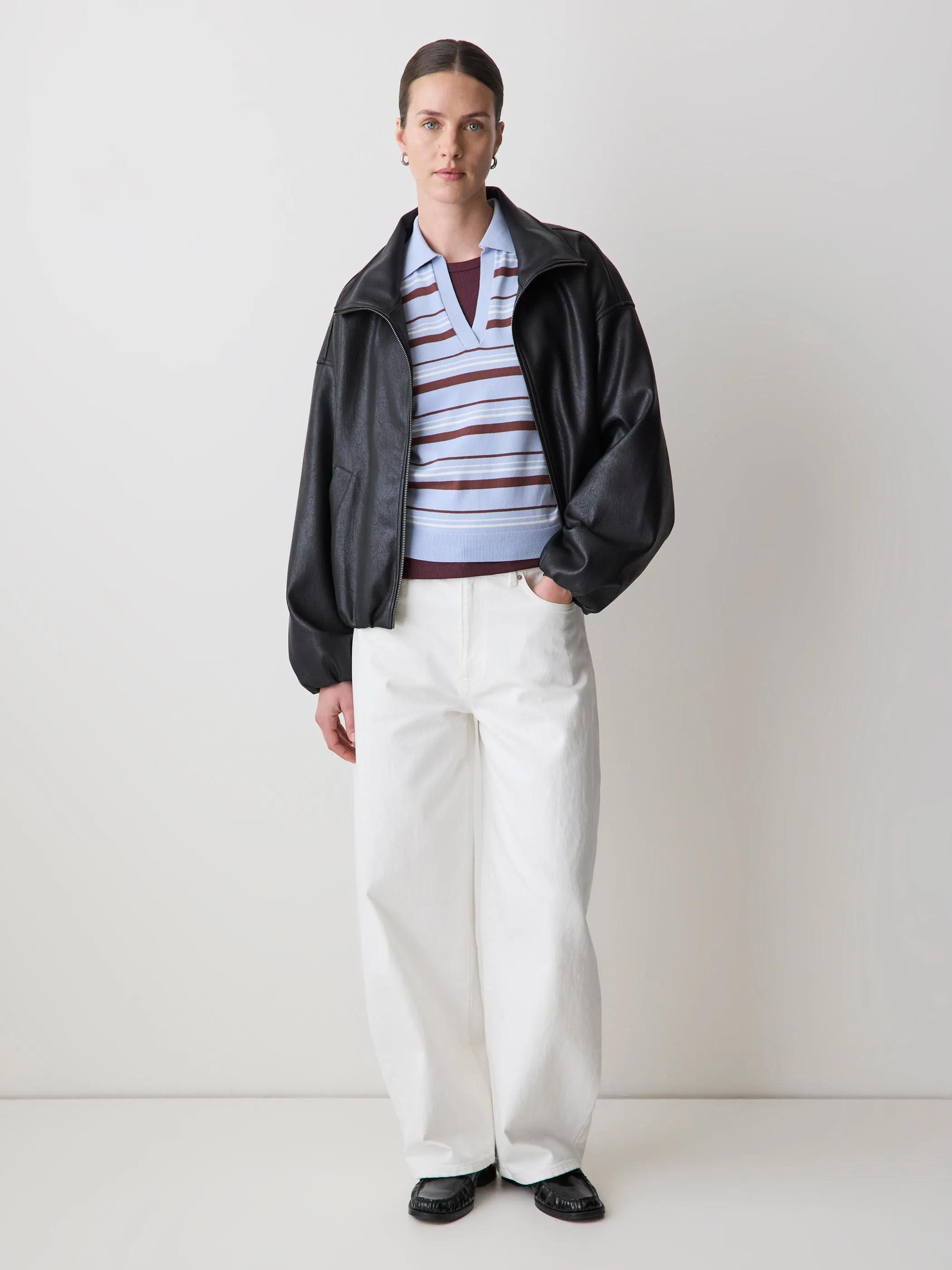 Long-Sleeve Crew-Neck Fitted Ribbed Tee sold by RW&CO. product image thumbnail 2