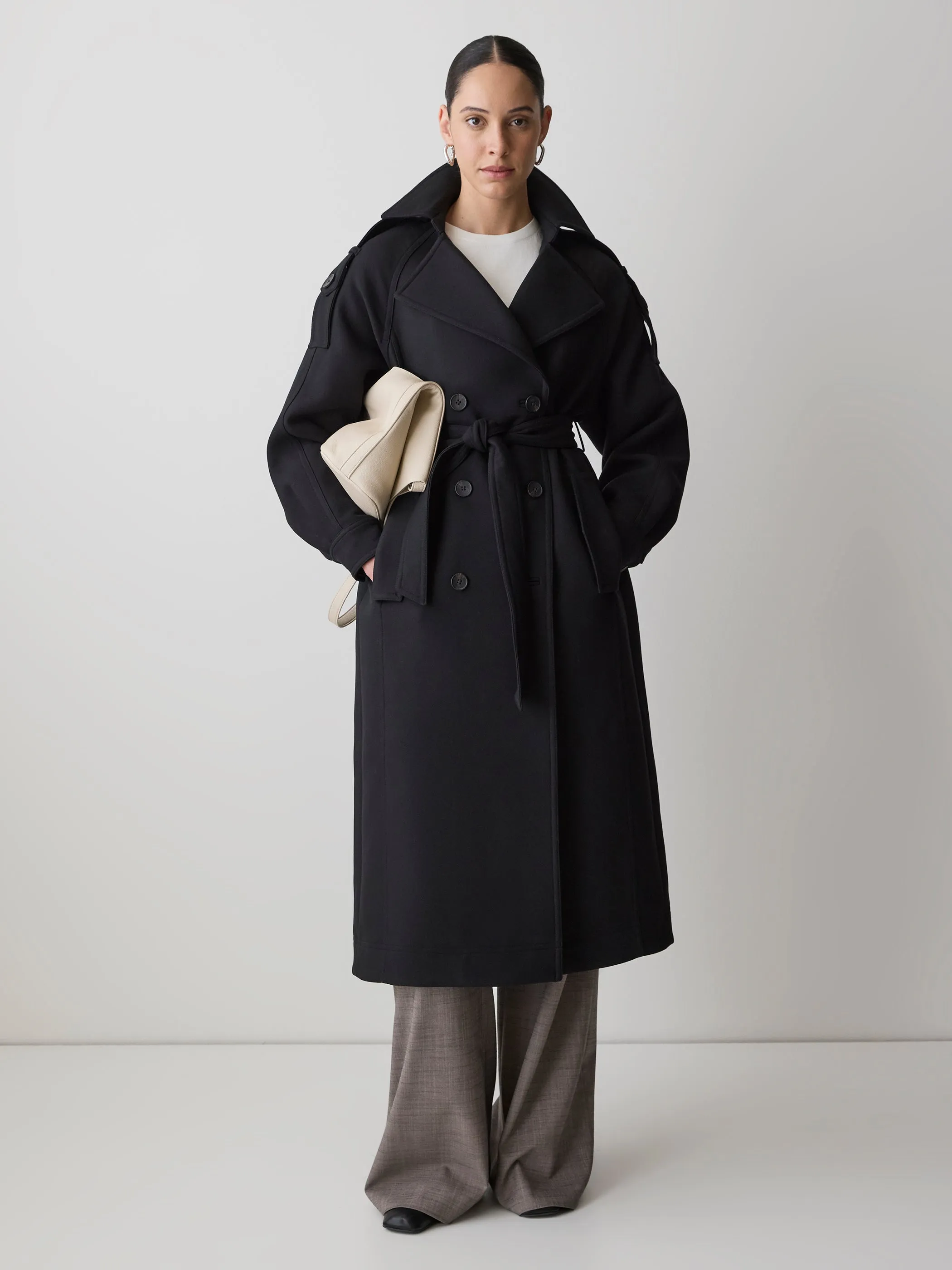 Double-Breasted Trench Coat with Belt sold by RW&CO. product image thumbnail 2