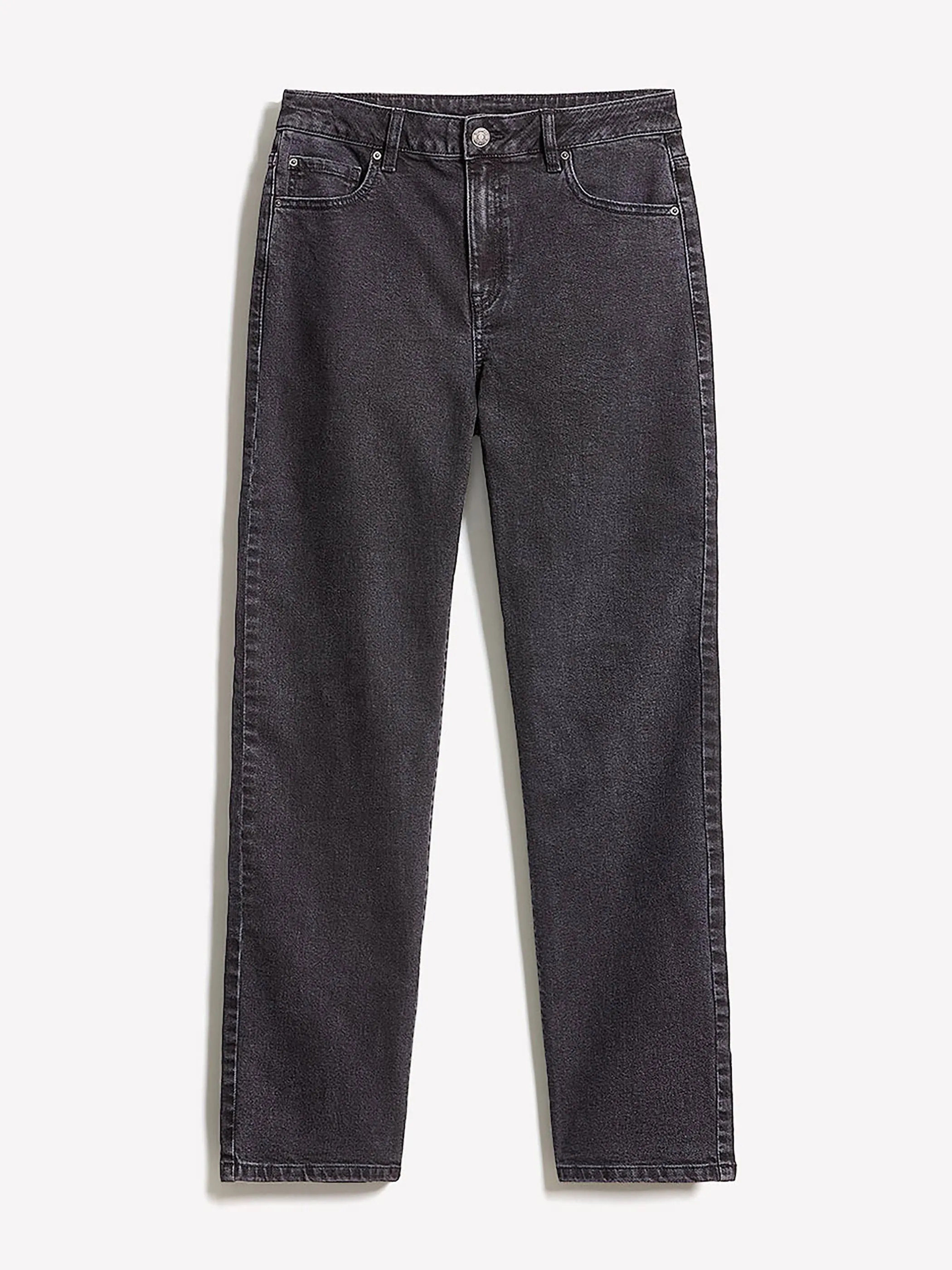 Dark Grey High-Rise Straight-Leg Jeans sold by RW&CO. product image thumbnail 4