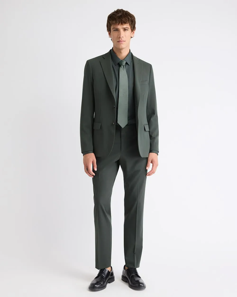 Slim-Fit Dark Green Suit Pant sold by RW&CO. product image thumbnail 2