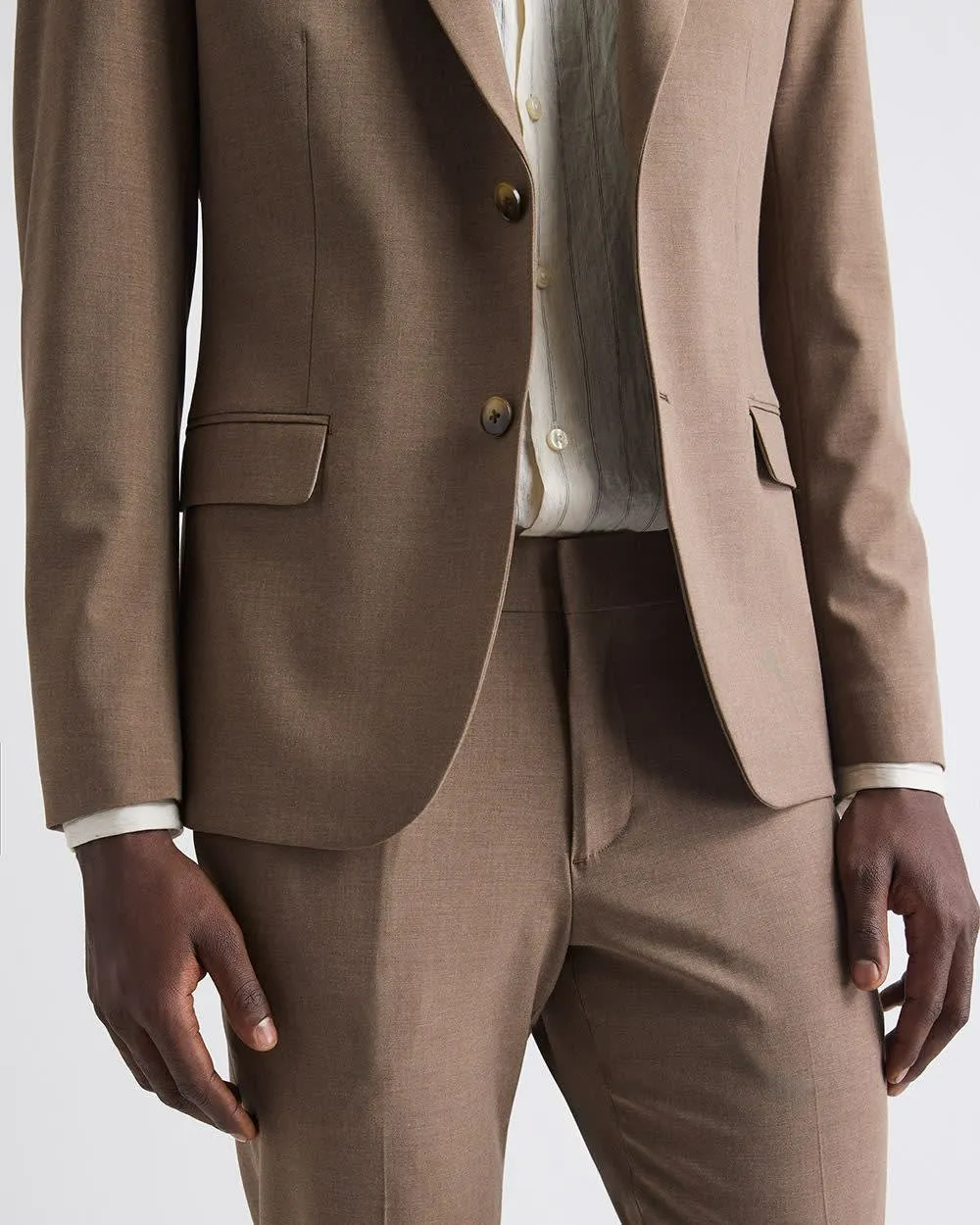 Slim-Fit Rose Taupe Suit Blazer sold by RW&CO. product image thumbnail 5
