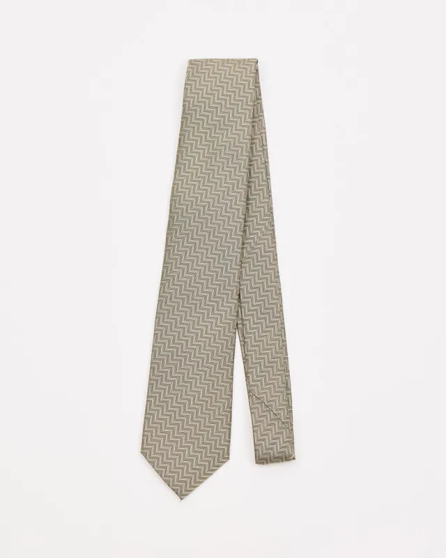 Regular Green Tie with Zigzag Pattern sold by RW&CO.