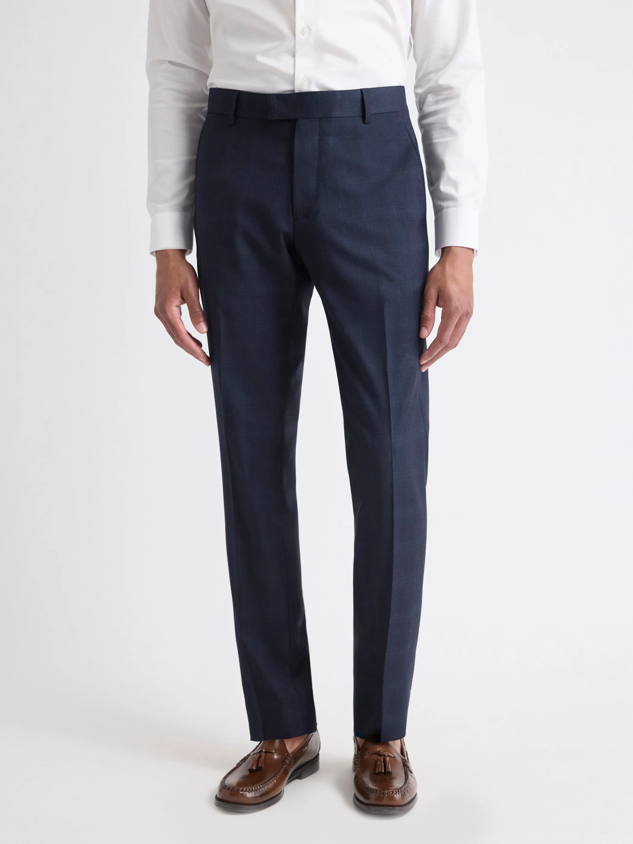 Slim-Fit Navy Checkered Suit Pant sold by RW&CO. product image thumbnail 2