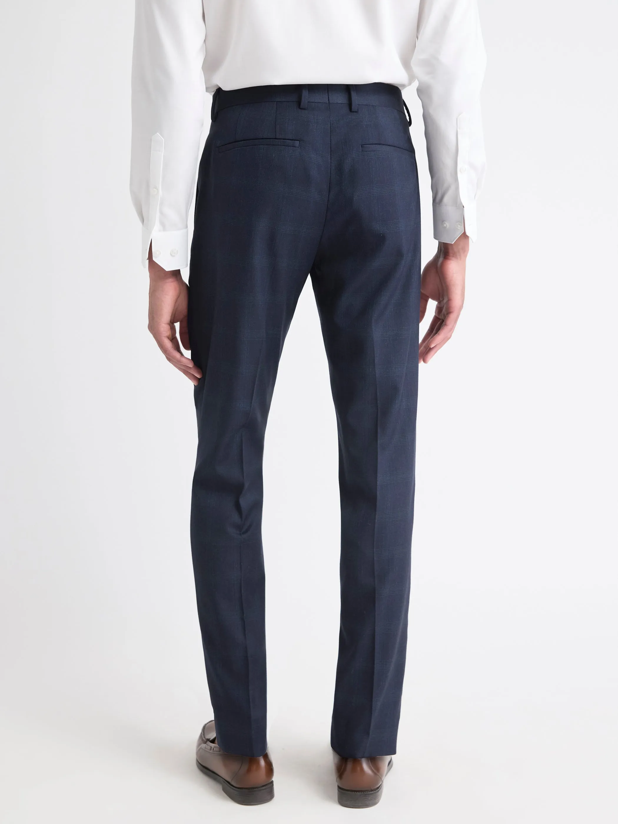 Slim-Fit Navy Checkered Suit Pant sold by RW&CO. product image thumbnail 3