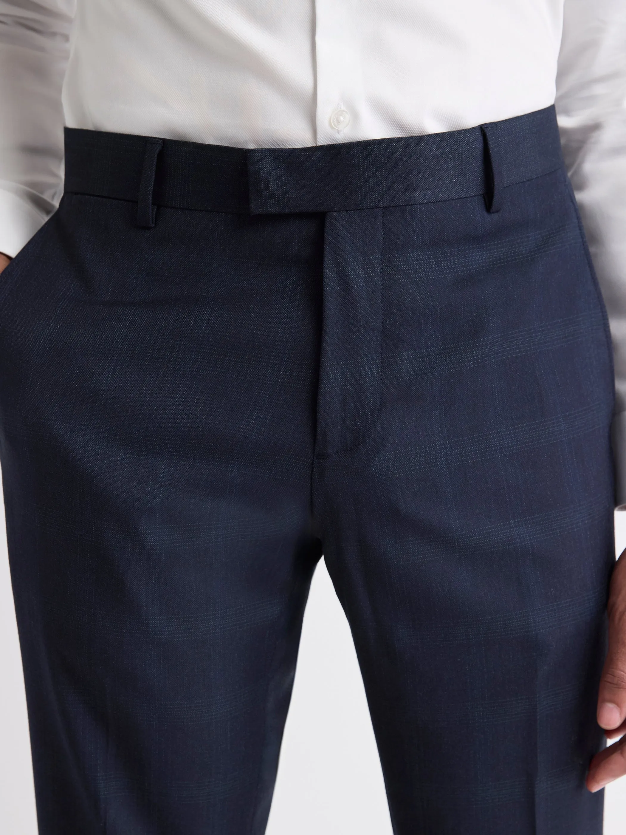 Slim-Fit Navy Checkered Suit Pant sold by RW&CO. product image thumbnail 4