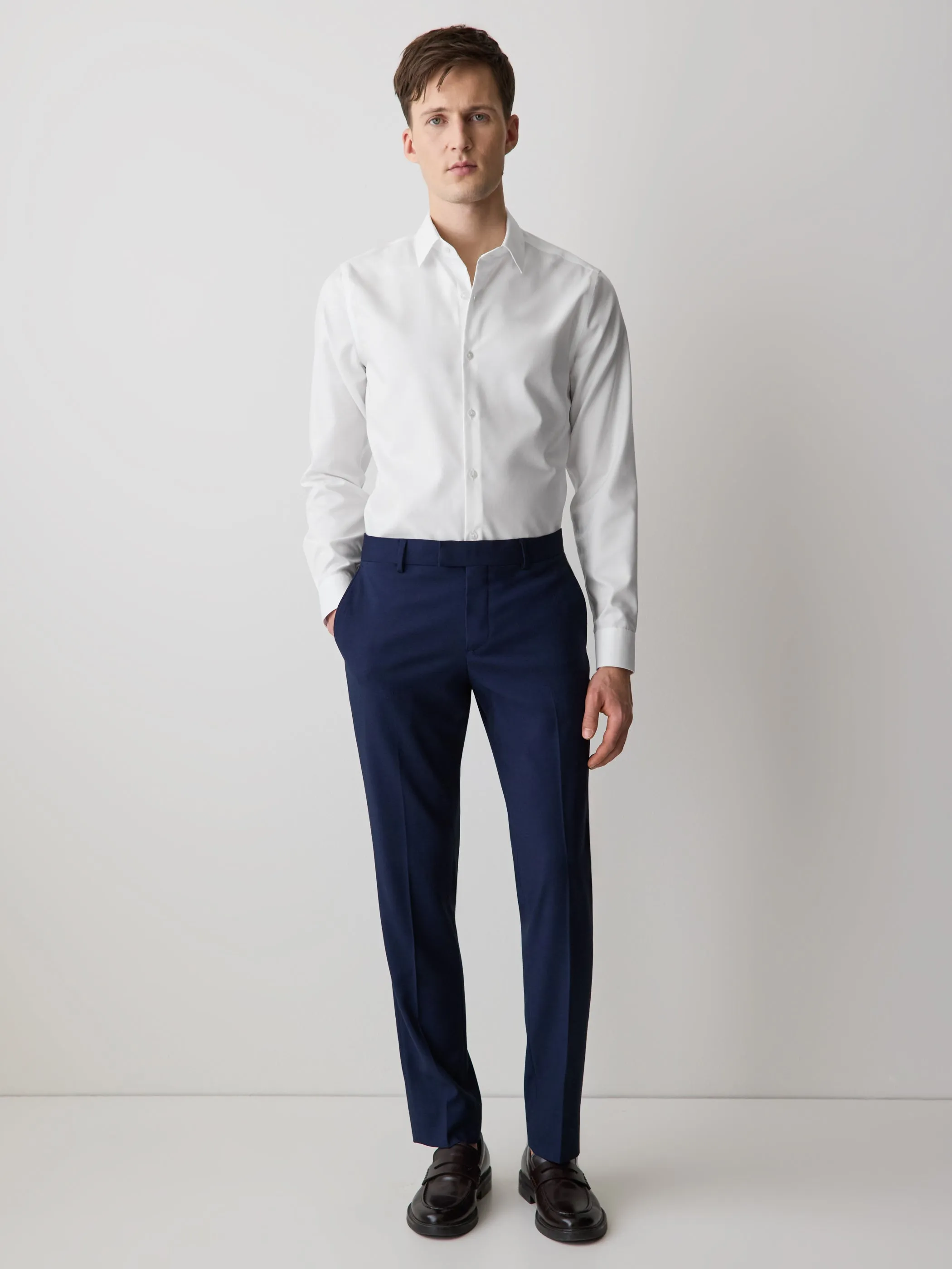 Slim Fit Solid Supima (R) Cotton Twill Dress Shirt sold by RW&CO. product image thumbnail 2