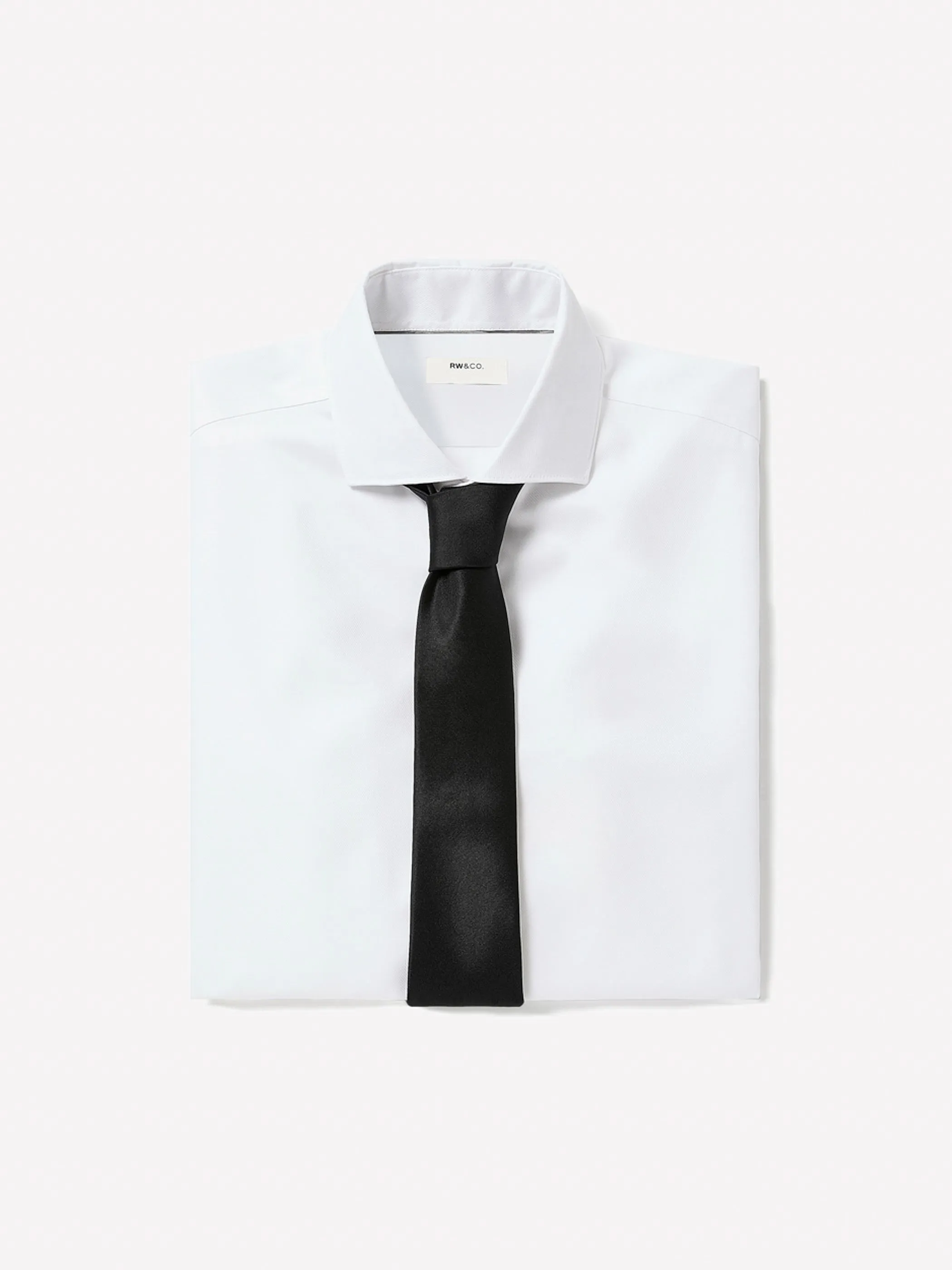 Tailored Fit Solid Twill Dress Shirt sold by RW&CO.