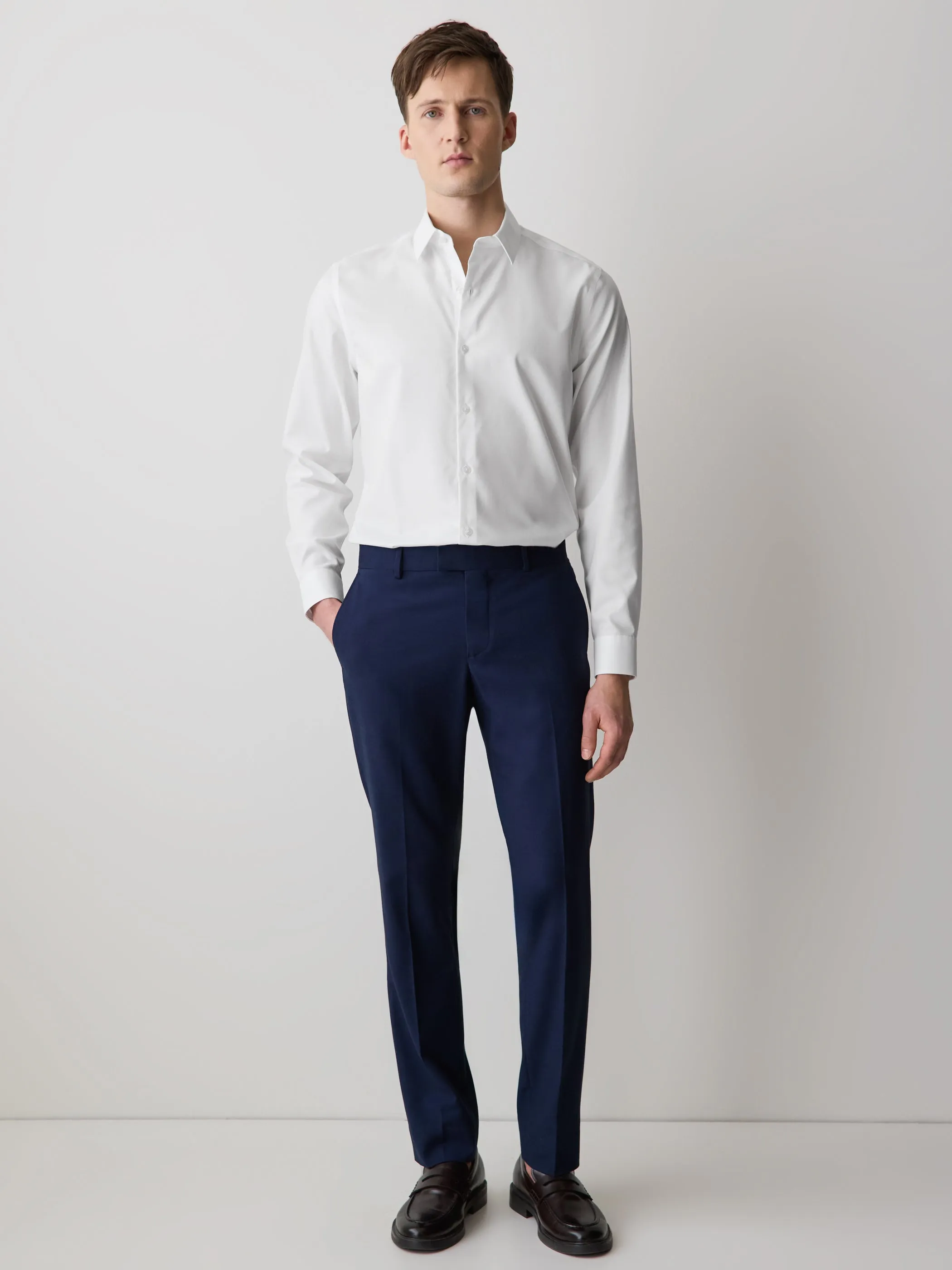 Tailored Fit Solid Twill Dress Shirt sold by RW&CO. product image thumbnail 2