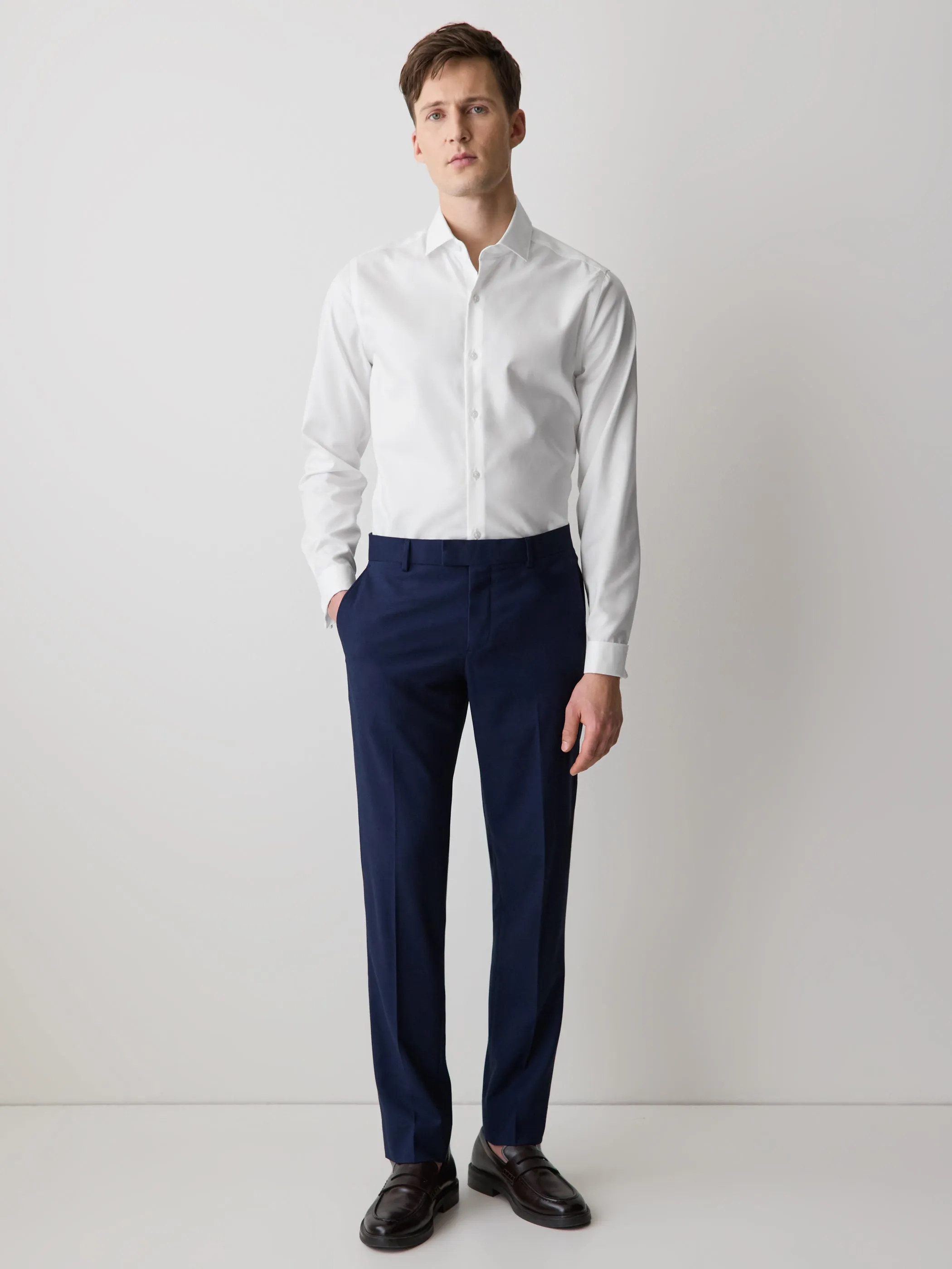 Slim Fit White Supima (R) Twill Dress Shirt sold by RW&CO. product image thumbnail 2