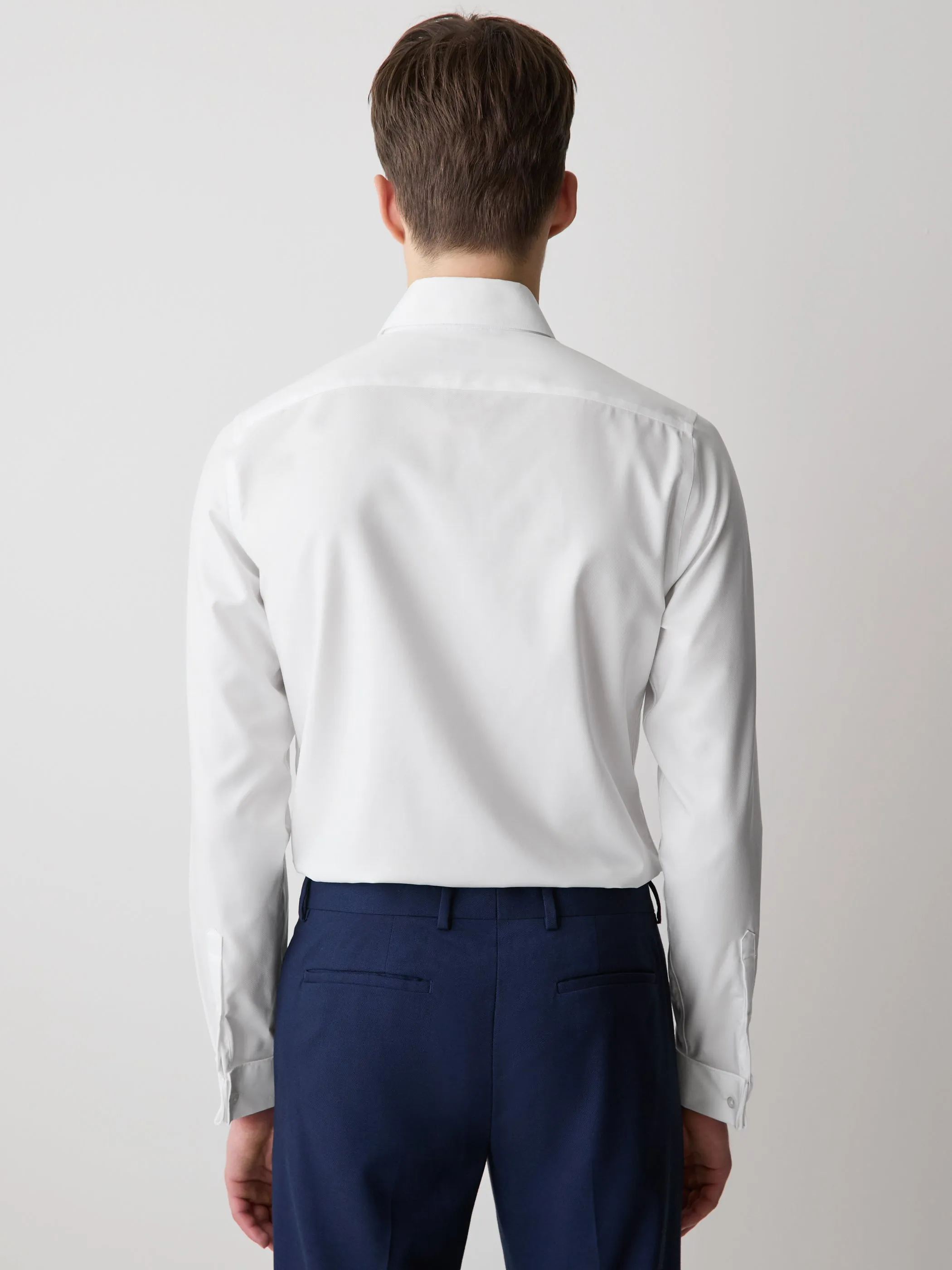 Slim Fit White Supima (R) Twill Dress Shirt sold by RW&CO. product image thumbnail 3