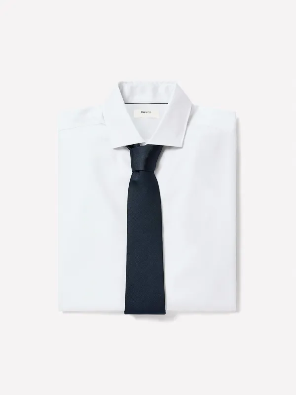 Slim-Fit White Supima (R) Twill Dress Shirt sold by RW&CO.