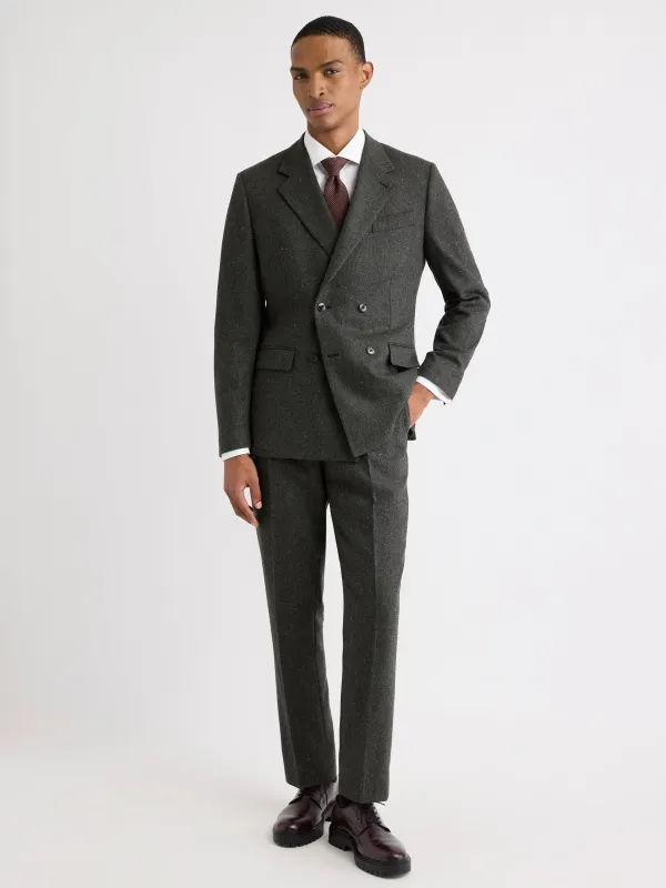 Pleated Tapered-Leg Tweed Suit Pant sold by RW&CO.