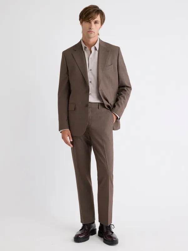 Pleated Tapered-Leg Taupe Suit Pant sold by RW&CO.