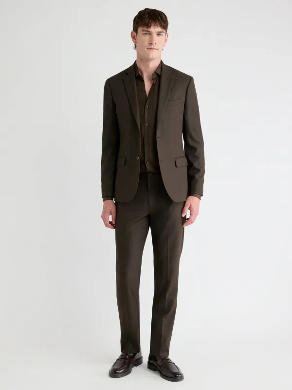 Slim-Fit Dark Brown Brushed Twill Pant sold by RW&CO.